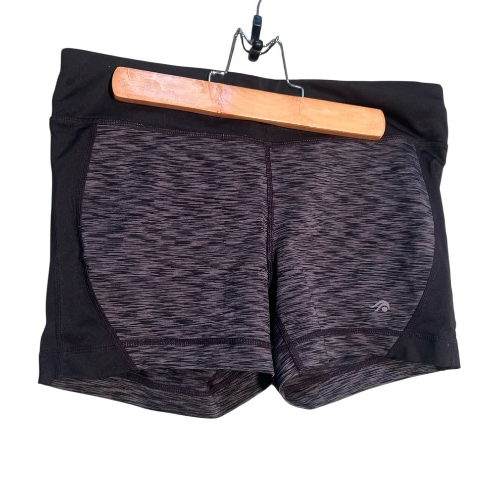 Ideology Women's Size Small Athletic Shorts Black Gray Space Dye Mid-Rise 3.5"